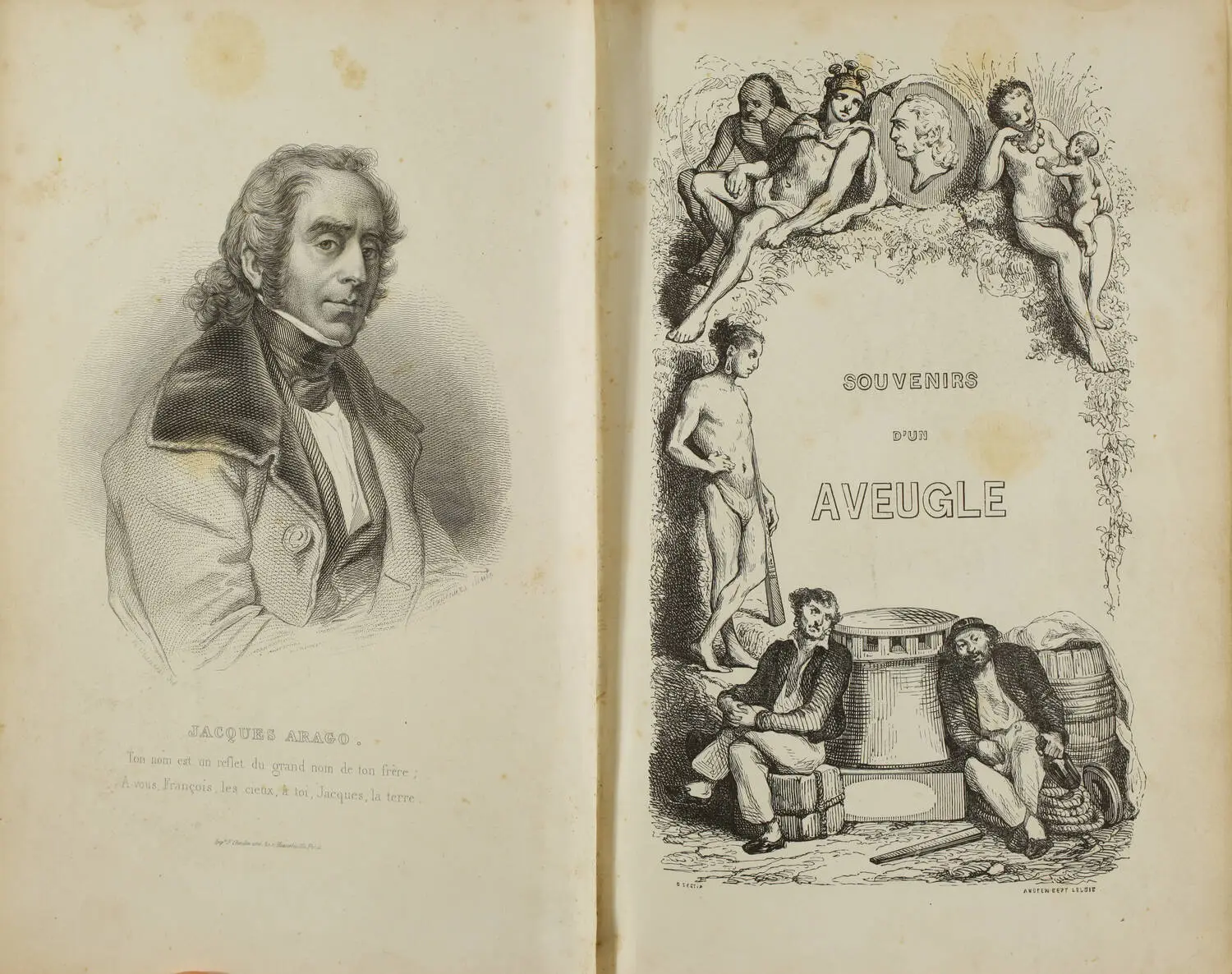 ARAGO - Souvenirs d un aveugle. Voyage autour du monde (vers 1843) - 2 tomes - Photo 1, livre rare du XIXe siècle