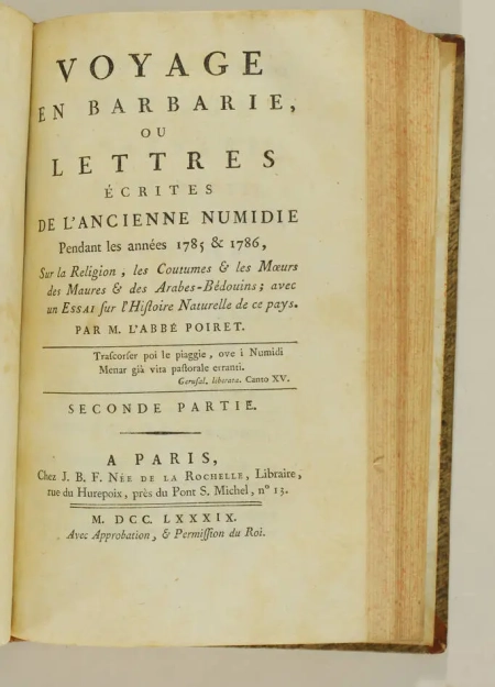 [Arabes-bédouins] POIRET Voyage en Barbarie, ancienne - 1789 - 2 tomes - Photo 2, livre ancien du XVIIIe siècle