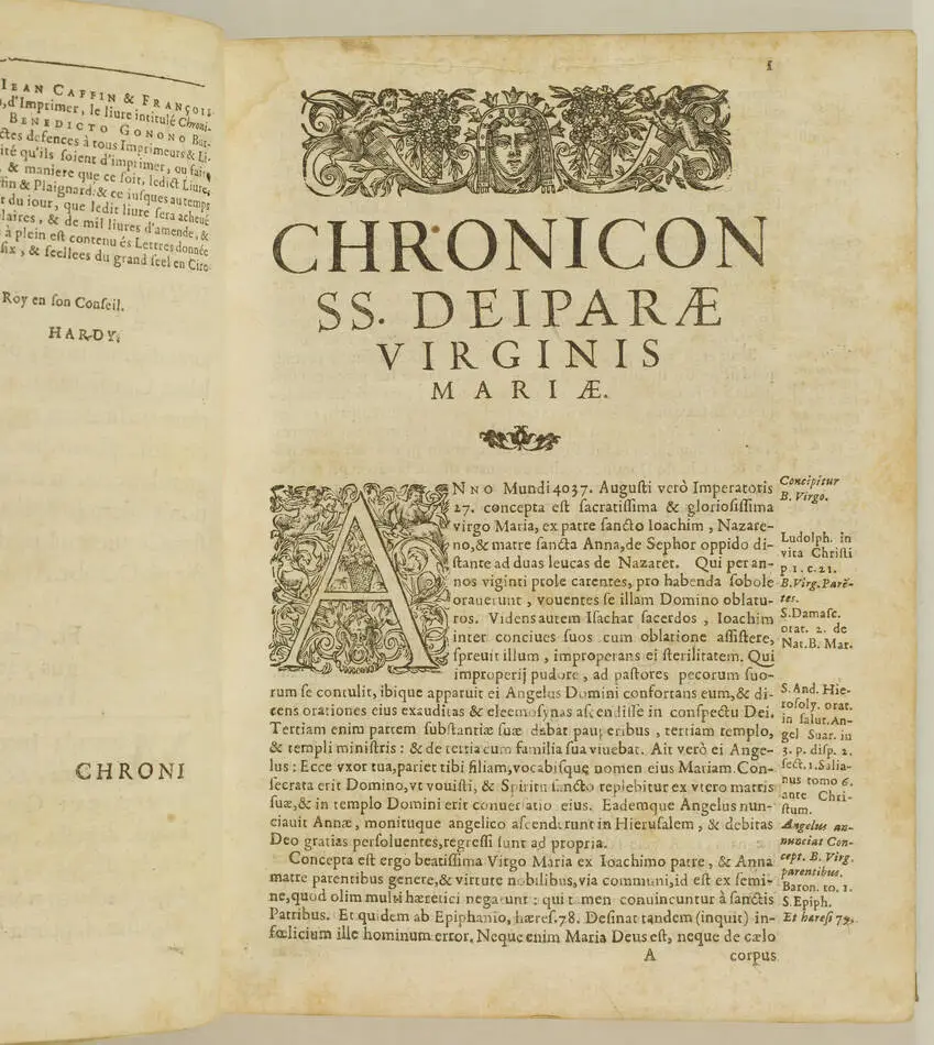 GONON - Chronicon SS. Deiparae Virginis Mariae -  1637 - Photo 6, livre ancien du XVIIe siècle