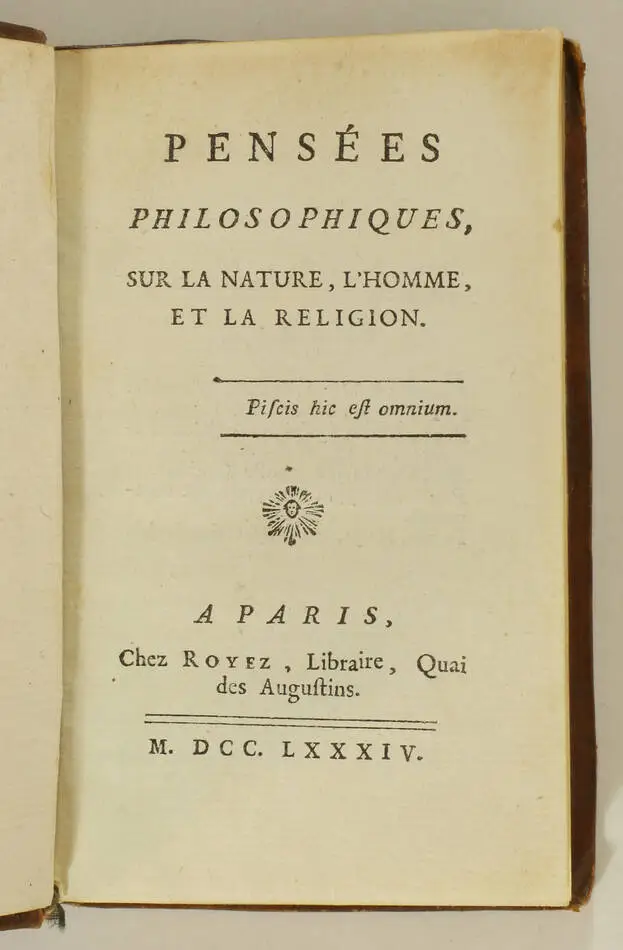 BOUDIER de VILLERMET - Pensées philosophiques - 1784-1786 - volumes - Photo 1, livre ancien du XVIIIe siècle