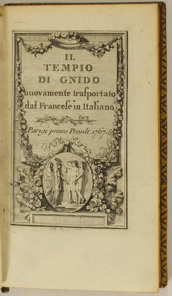 [MONTESQUIEU - Il Tempio di Gnido, trasportato dal francese in italiano - 1767 - Photo 0, livre ancien du XVIIIe siècle
