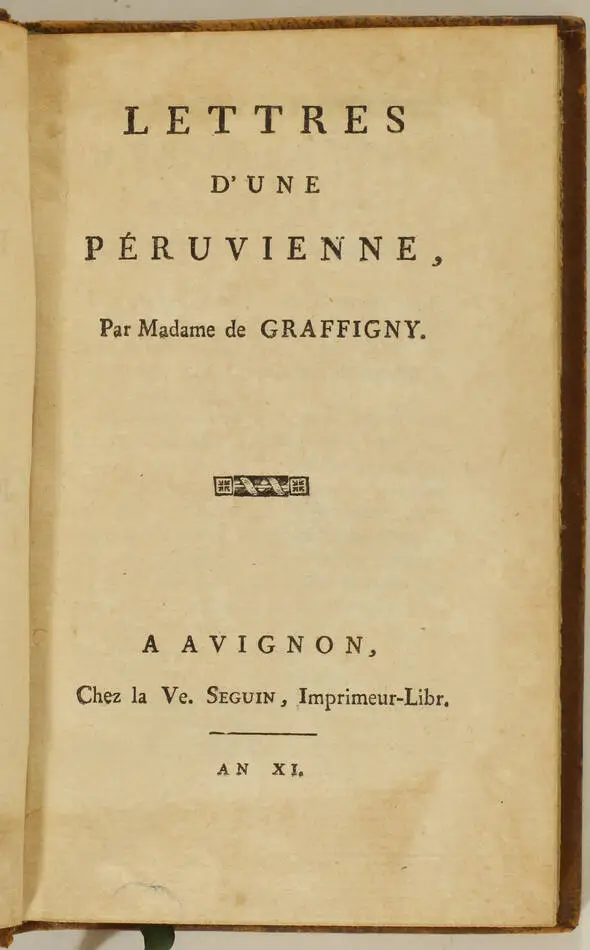 GRAFFIGNY - Lettres d une péruvienne - AN XI (1803) - Jolie reliure - Photo 1, livre ancien du XIXe siècle