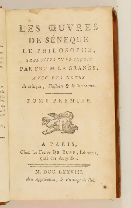 SENEQUE - Les oeuvres de Séneque le philosophe - 1778 + DIDEROT en EO - Photo 2, livre ancien du XVIIIe siècle