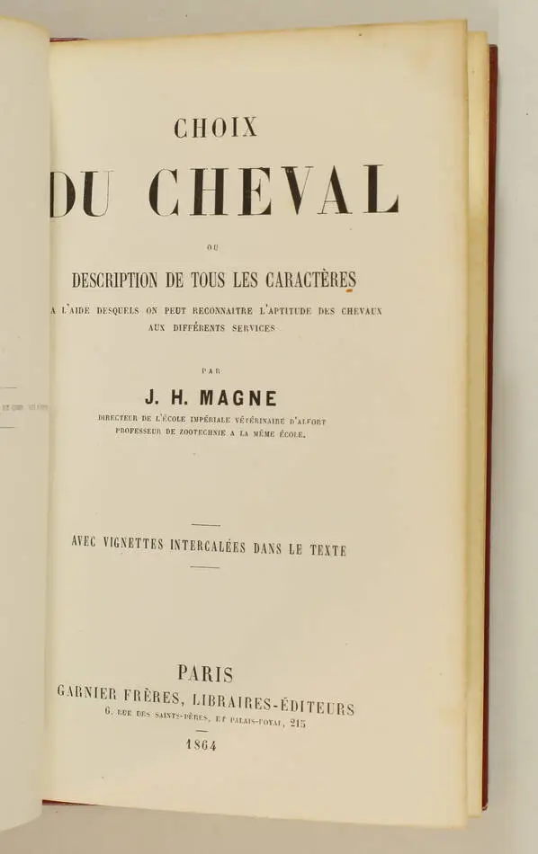 MAGNE - Choix du cheval, description de tous les caractères - 1864 - Photo 1, livre rare du XIXe siècle