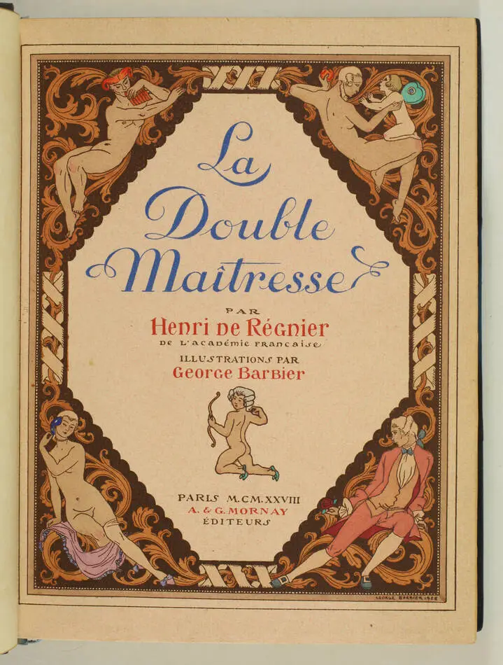 REGNIER La double maîtresse - Mornay, 1928 Illustré par Barbier - reliure signée - Photo 2, livre rare du XXe siècle