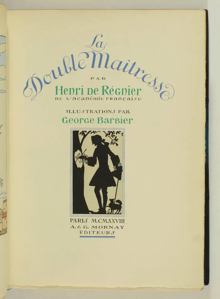 REGNIER La double maîtresse - Mornay, 1928 Illustré par Barbier - reliure signée - Photo 3, livre rare du XXe siècle