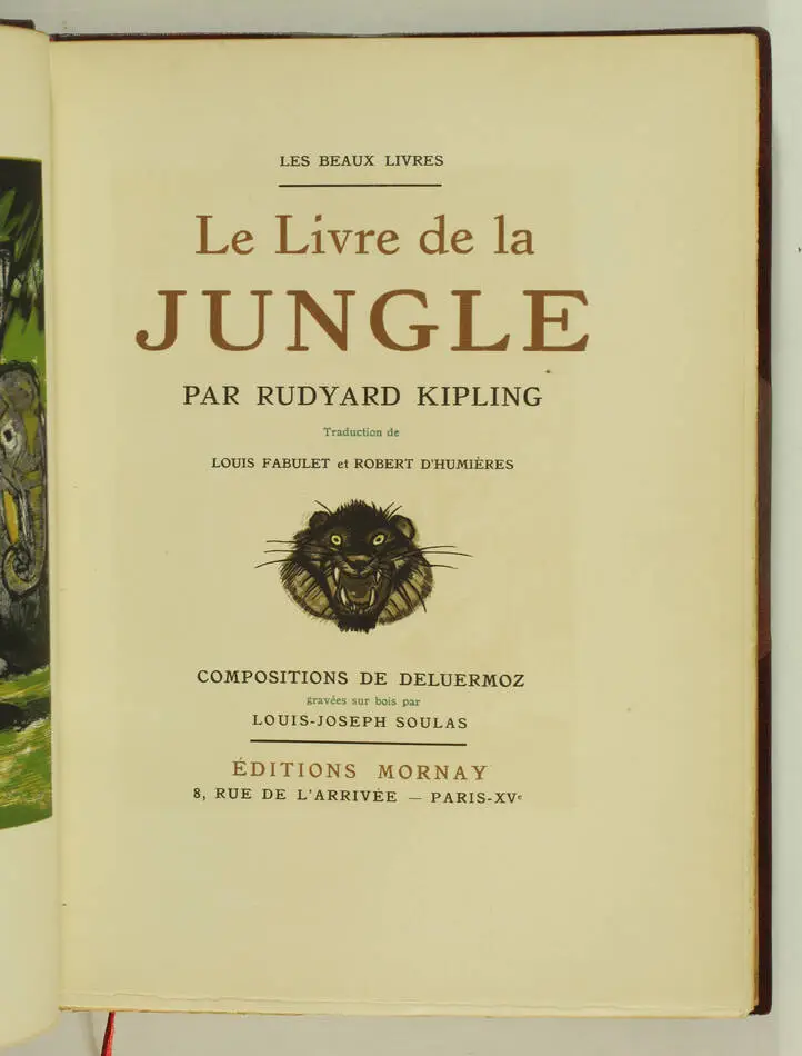 KIPLING Livre de la jungle + le second - Mornay 1930 DELUERMOZ reliures signées - Photo 2, livre rare du XXe siècle