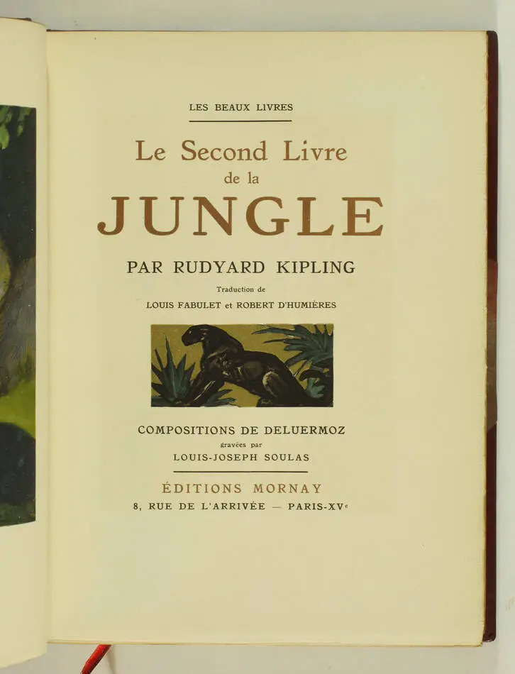 KIPLING Livre de la jungle + le second - Mornay 1930 DELUERMOZ reliures signées - Photo 5, livre rare du XXe siècle