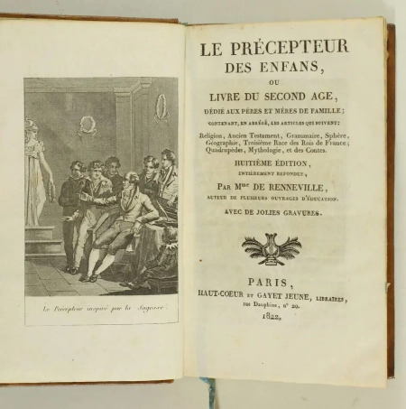 [Enfantina] RENNEVILLE - Le précepteur des enfans - 1822 - Photo 2, livre rare du XIXe siècle