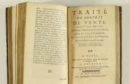 [POTHIER] Traité du contrat de vente + Traité des retraits 1768 - 3 tomes en 2v. - Photo 2, livre ancien du XVIIIe siècle