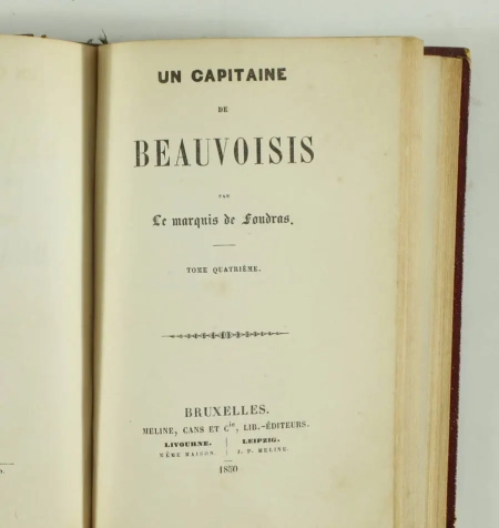 [Chasse] FOUDRAS - Un capitaine de Beauvoisis - 1849 - 4 tomes - Photo 2, livre rare du XIXe siècle