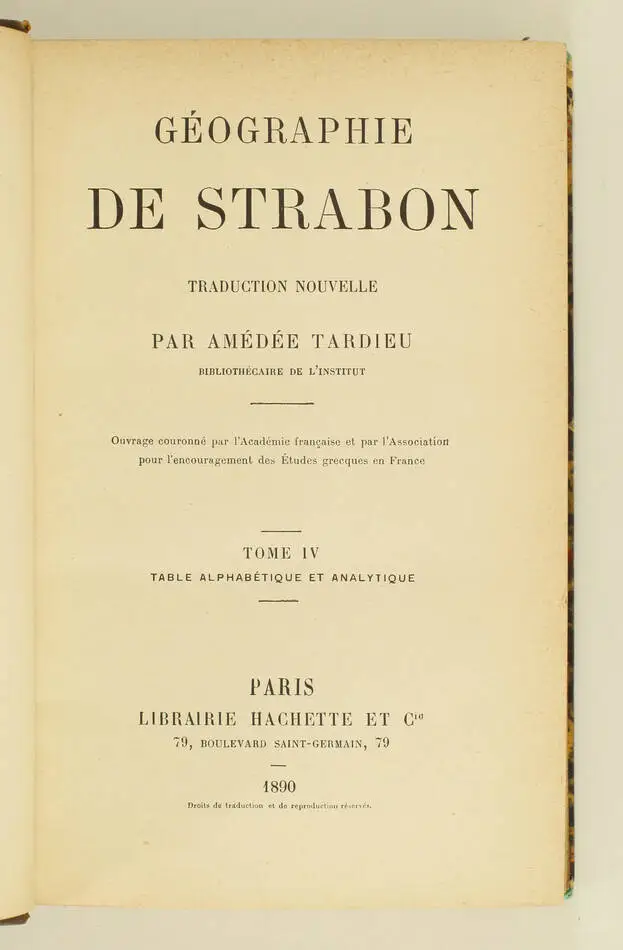 Géographie de Strabon - 1867-1890 - 4 volumes - Photo 2, livre rare du XIXe siècle