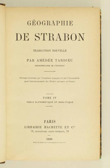 Géographie de Strabon - 1867-1890 - 4 volumes - Photo 2, livre rare du XIXe siècle