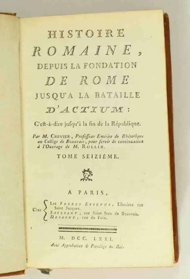 ROLLIN et CREVIER - Histoire romaine - 1771 - 16 volumes - cartes - Photo 4, livre ancien du XVIIIe siècle
