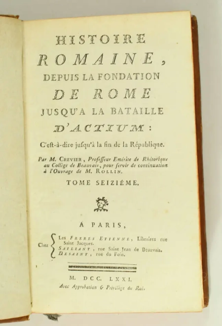 ROLLIN et CREVIER - Histoire romaine - 1771 - 16 volumes - cartes - Photo 4, livre ancien du XVIIIe siècle