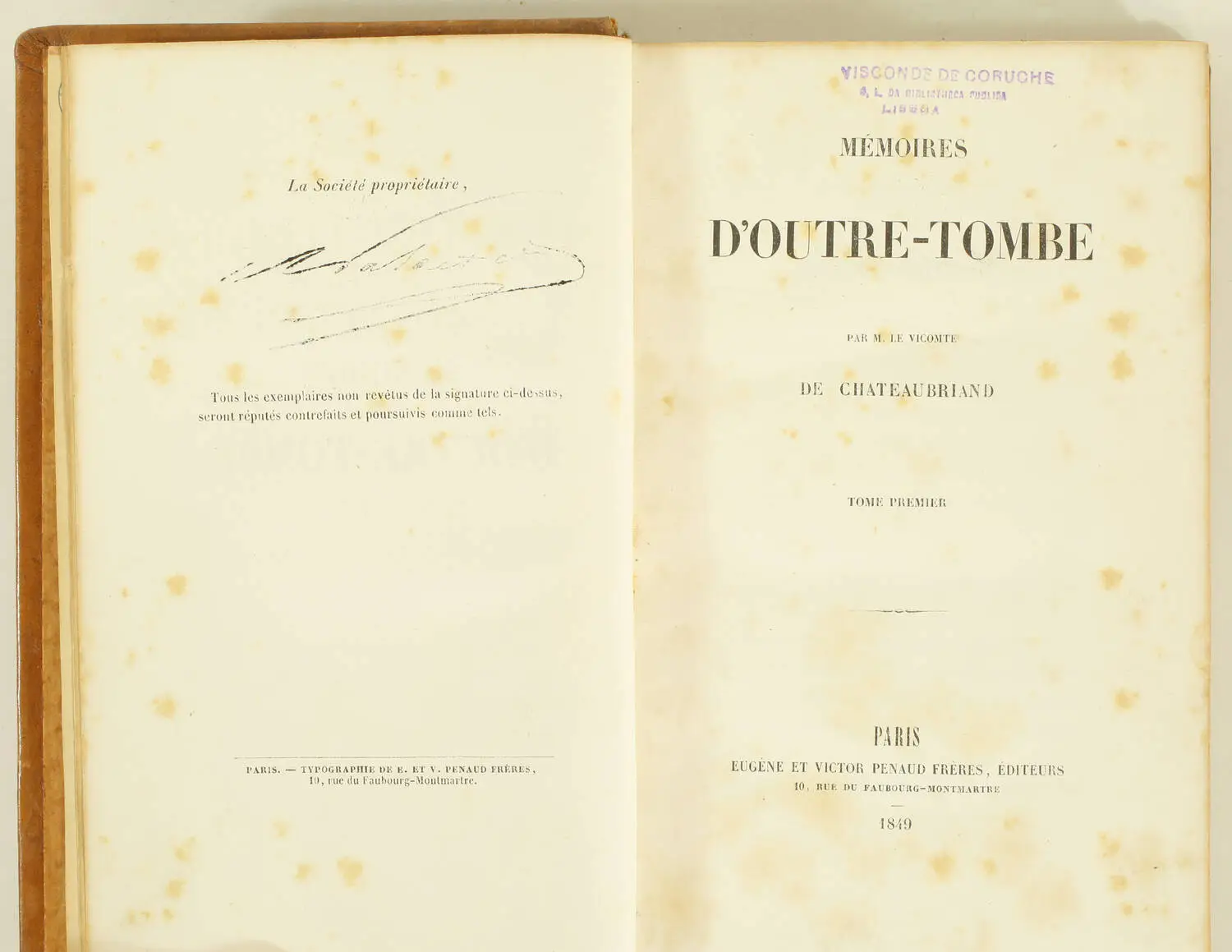 Chateaubriand - Mémoires d outre-tombe - 1849 - 12 volumes - Edition originale - Photo 1, livre rare du XIXe siècle