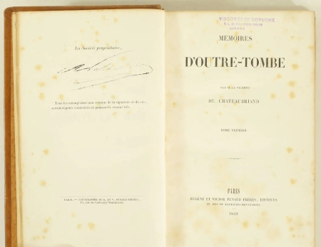Chateaubriand - Mémoires d outre-tombe - 1849 - 12 volumes - Edition originale - Photo 1, livre rare du XIXe siècle