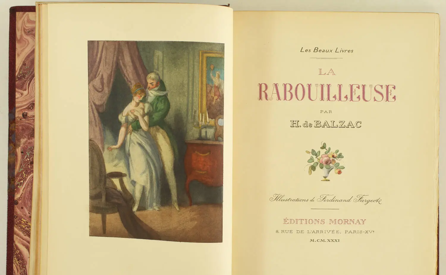 BALZAC - La rabouilleuse - Mornay 1931 Illustré par Fargeot - reliure signée - Photo 2, livre rare du XXe siècle