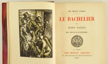 VALLES - Le bachelier - Mornay 1921 - Illustré Henri Barthélémy - reliure signée - Photo 1, livre rare du XXe siècle
