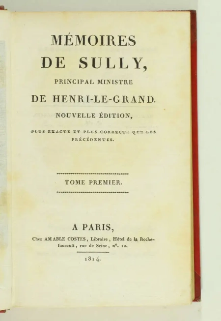 Mémoires de SULLY, principal ministre de Henri-le-Grand - 1814 - 6 volumes in-8 - Photo 1, livre ancien du XIXe siècle