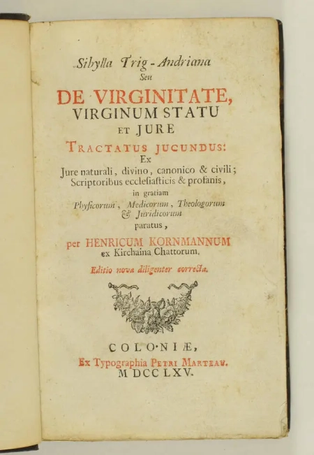 Heinrich KORNMANN - Sybilla Trig-Andriana seu de virginitate - 1765 - Photo 1, livre ancien du XVIIIe siècle