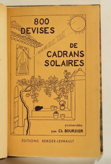 BOURSIER - 800 devises de cadrans solaires - 36 illustrations - 1936 - Photo 1, livre rare du XXe siècle