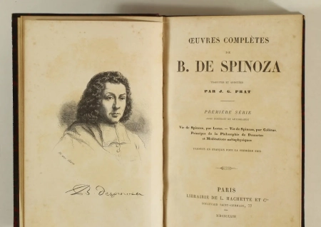SPINOZA - Oeuvres - Traduction de Prat - 1863-1872 - 2 volumes - Photo 1, livre rare du XIXe siècle