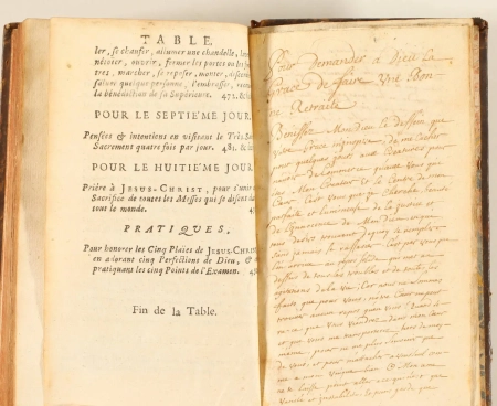 . M&eacute;ditations pour les retraites, sur les devoirs des religieuses, et de celles qui instruisent les jeunes filles; avec un exercice de saintes pens&eacute;es en forme de pri&egrave;res, pour l'office divin, la sainte messe, et pour toutes les actions de la journ&eacute;e. Compos&eacute;es par une sup&eacute;rieure des Ursulines de Montargis, de la congr&eacute;gation de Paris., livre ancien du XVIIIe si&egrave;cle