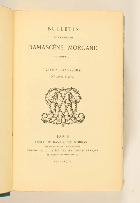 [Bibliographie] Bulletin Damasc&egrave;ne Morgand - Fatout - Rahir - 10 vols 1876-1904 - Photo 10, livre rare du XIXe si&egrave;cle