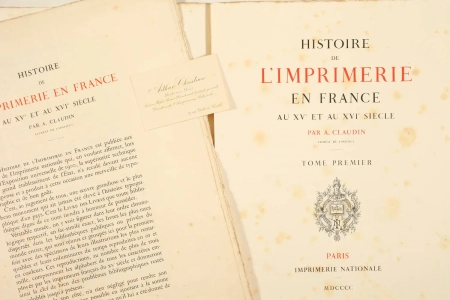 CLAUDIN - Histoire de l imprimerie en France au XVe et au XVIe si&egrave;cle - 4 vols - Photo 2, livre rare du XXe si&egrave;cle