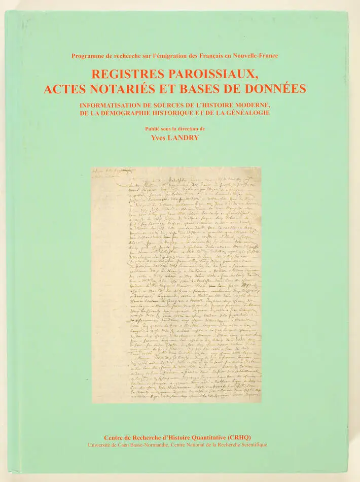 LANDRY - Registres paroissiaux, actes notariés et bases de données - Caen, 2005 - Photo 0, livre rare du XXIe siècle