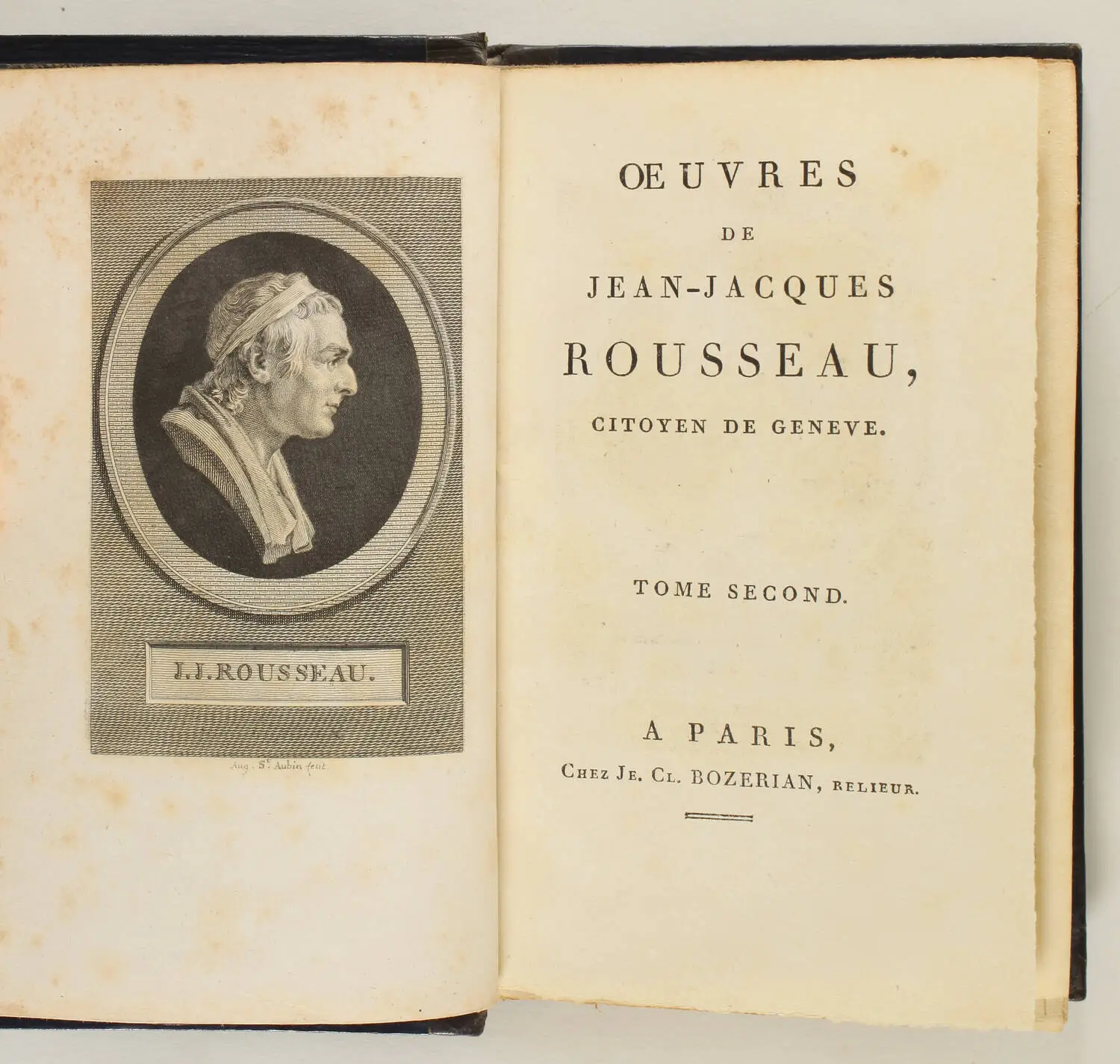J.-J. ROUSSEAU - Oeuvres - Chez Bozerian, 1801 - 25 vol - reliure de Thouvenin - Photo 3, livre ancien du XIXe si&egrave;cle