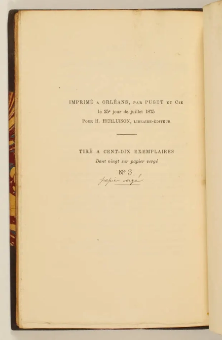 BOUCHER - Deux Mazarinades en patois orl&eacute;anais 1875 - Envoi - Ex. / verg&eacute; - Photo 3, livre rare du XIXe si&egrave;cle