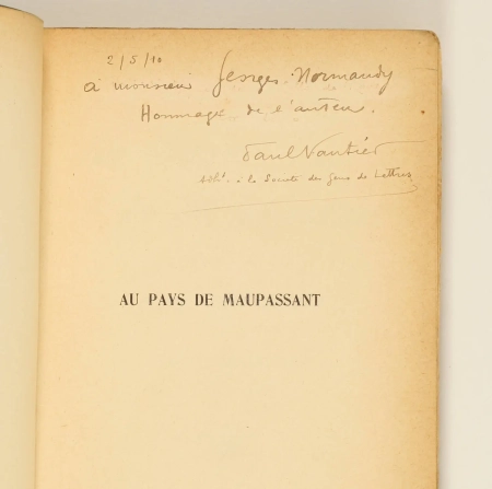 VAUTIER (Paul). Au pays de Maupassant. Nouvelles normandes, livre rare du XXe siècle