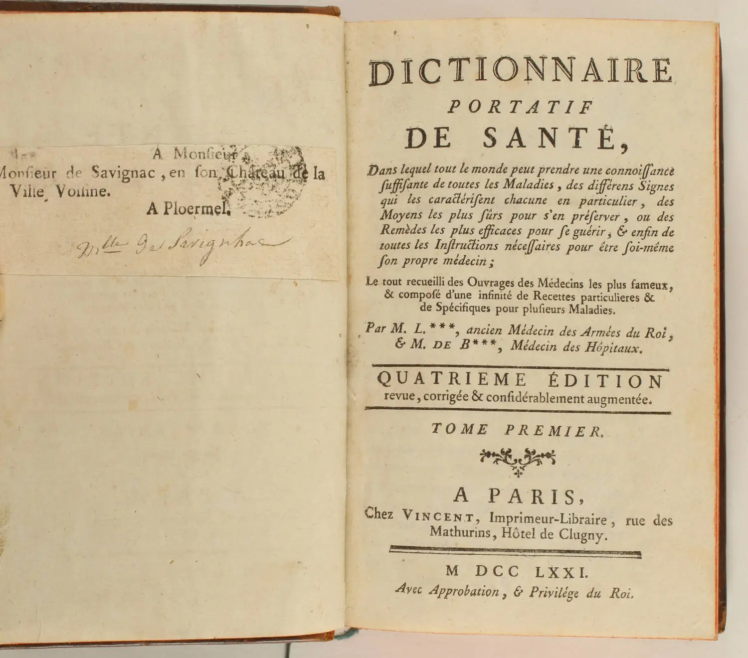 Dictionnaire portatif de sant&eacute; + chirurgie 1771-1772 + pr&eacute;ceptes - 4 volumes - Photo 1, livre ancien du XVIIIe si&egrave;cle