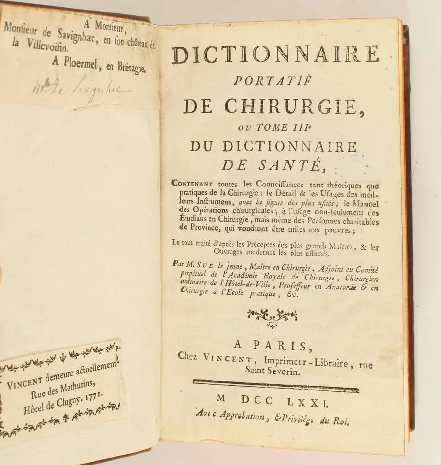 Dictionnaire portatif de sant&eacute; + chirurgie 1771-1772 + pr&eacute;ceptes - 4 volumes - Photo 2, livre ancien du XVIIIe si&egrave;cle