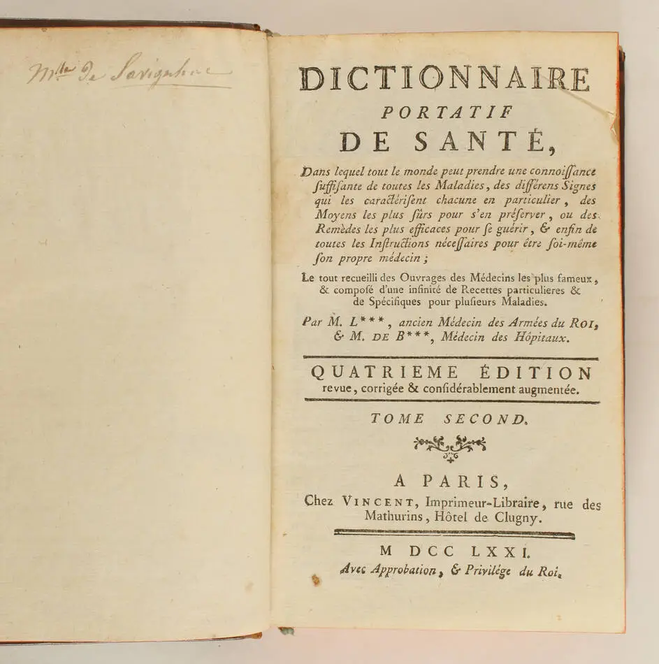 Dictionnaire portatif de sant&eacute; + chirurgie 1771-1772 + pr&eacute;ceptes - 4 volumes - Photo 3, livre ancien du XVIIIe si&egrave;cle
