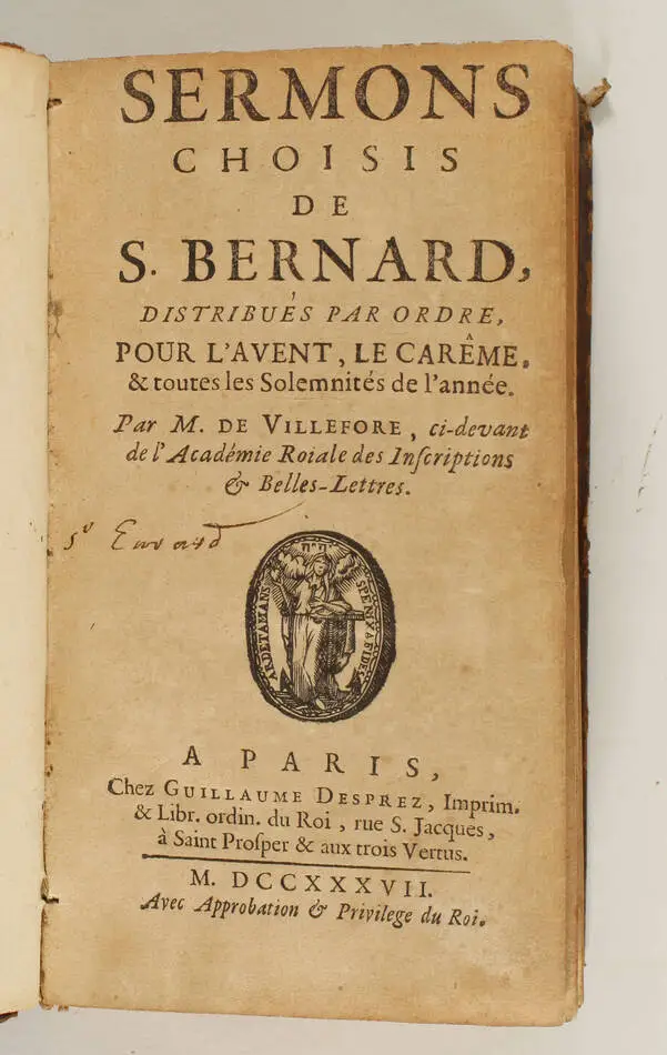 [Religion Jans&eacute;nisme] Sermons choisis de Saint Bernard - 1737 - Photo 0, livre ancien du XVIIIe si&egrave;cle