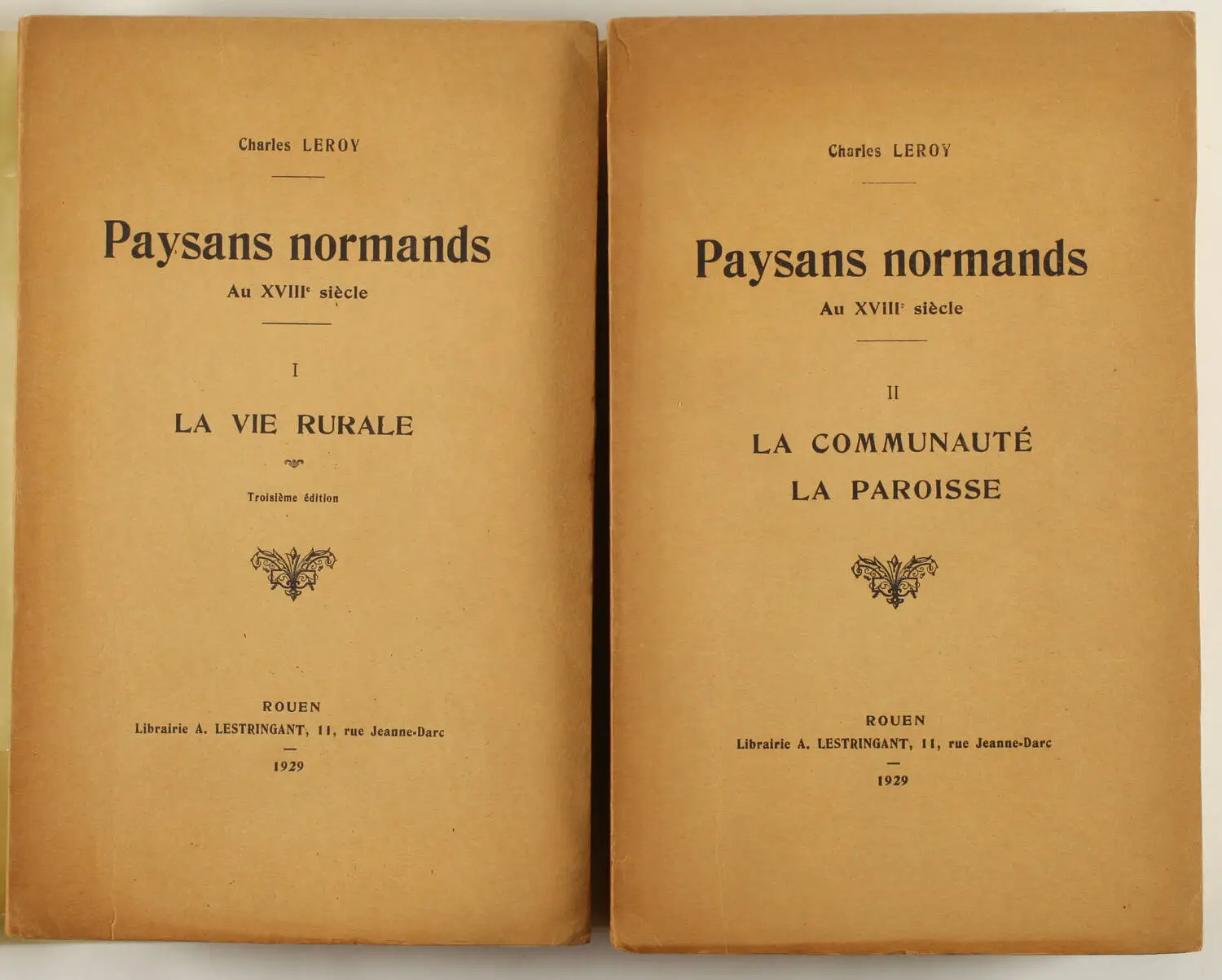 LEROY - Paysans normands au XVIIIe siècle - 1929 - 2 volumes - Photo 1, livre rare du XXe siècle