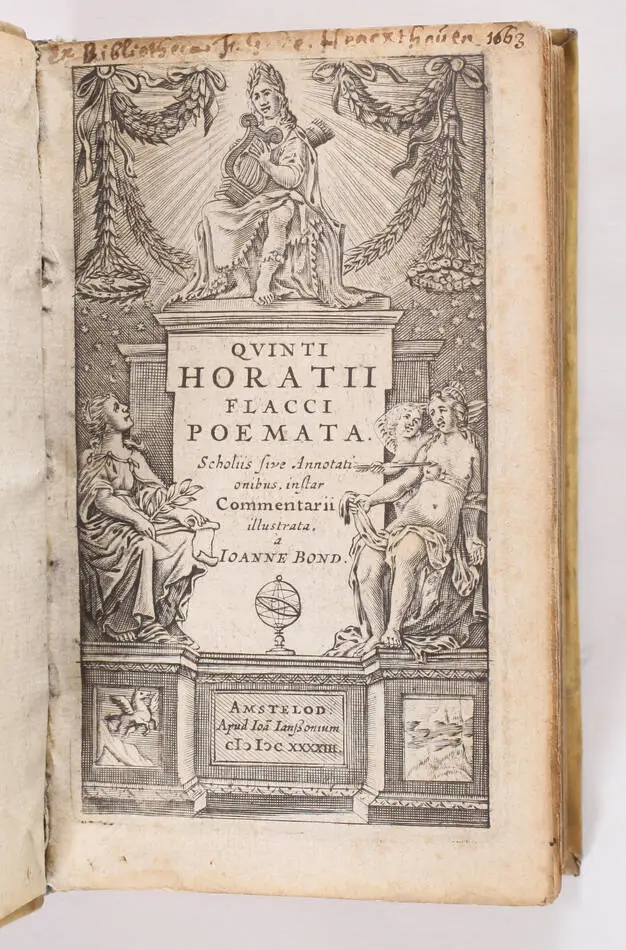Horace - Po&euml;mata - Janssonius, 1643 - V&eacute;lin - Ex-libris - Photo 0, livre ancien du XVIIe si&egrave;cle