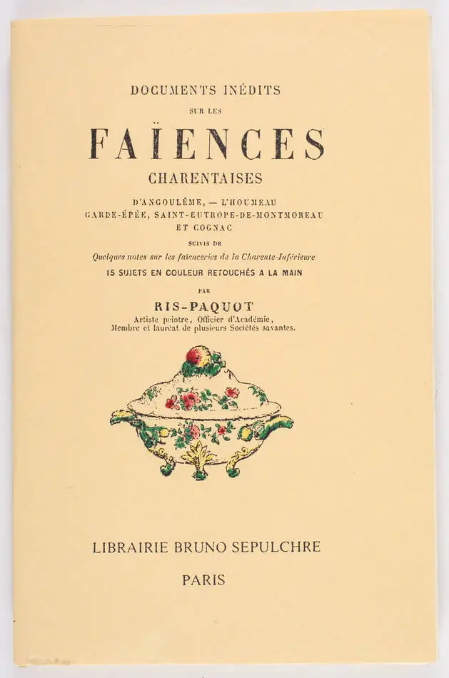 RIS-PAQUOT - Documents sur les fa&iuml;ences charentaises d Angoul&ecirc;me - 1986 - 1/95 - Photo 0, livre rare du XXe si&egrave;cle