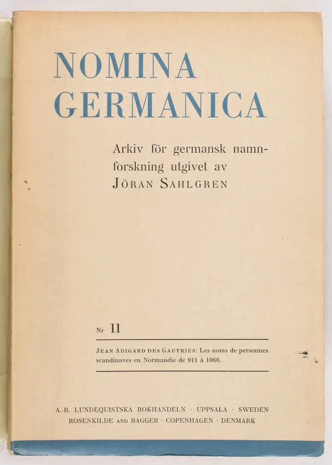 ADIGARD des GAUTRIES - Noms de personnes scandinaves en Normandie de 911 &agrave; 1066 - Photo 1, livre rare du XXe si&egrave;cle