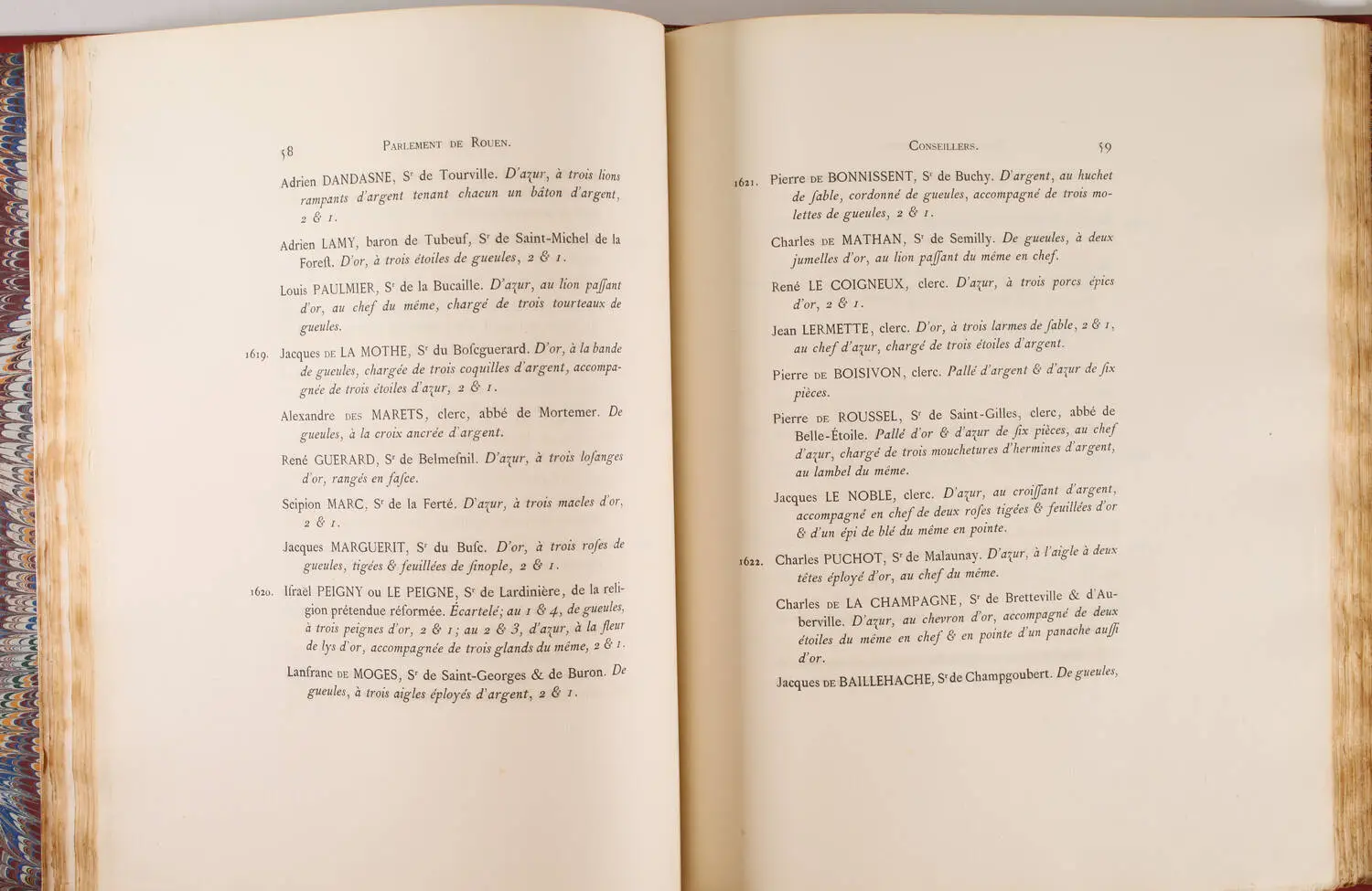 [H&eacute;raldique] MERVAL Catalogue et armorial du parlement de Rouen - 1867 - Photo 3, livre rare du XIXe si&egrave;cle