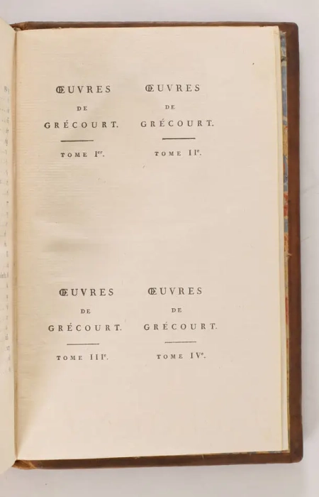 Oeuvres compl&egrave;tes de Gr&eacute;court - 4 volumes - Enrichies de gravures - Photo 4, livre ancien du XVIIIe si&egrave;cle