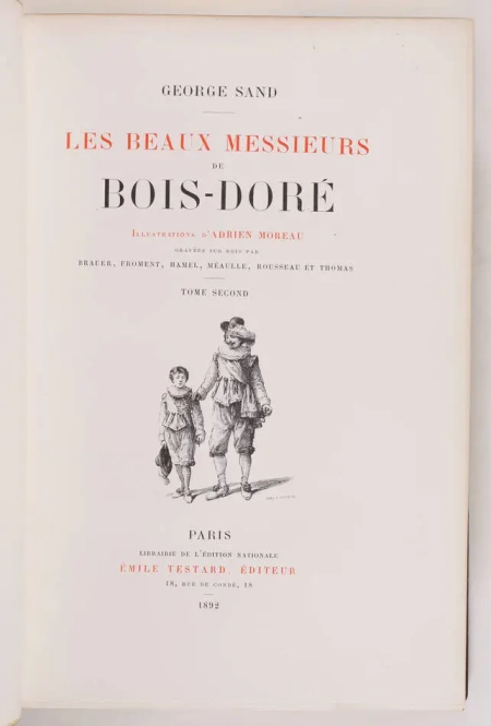 SAND Les beaux messieurs de Bois-Dor&eacute; - 1892 - Illustr&eacute; - Reliure de Pagnant 2 v - Photo 3, livre rare du XIXe si&egrave;cle