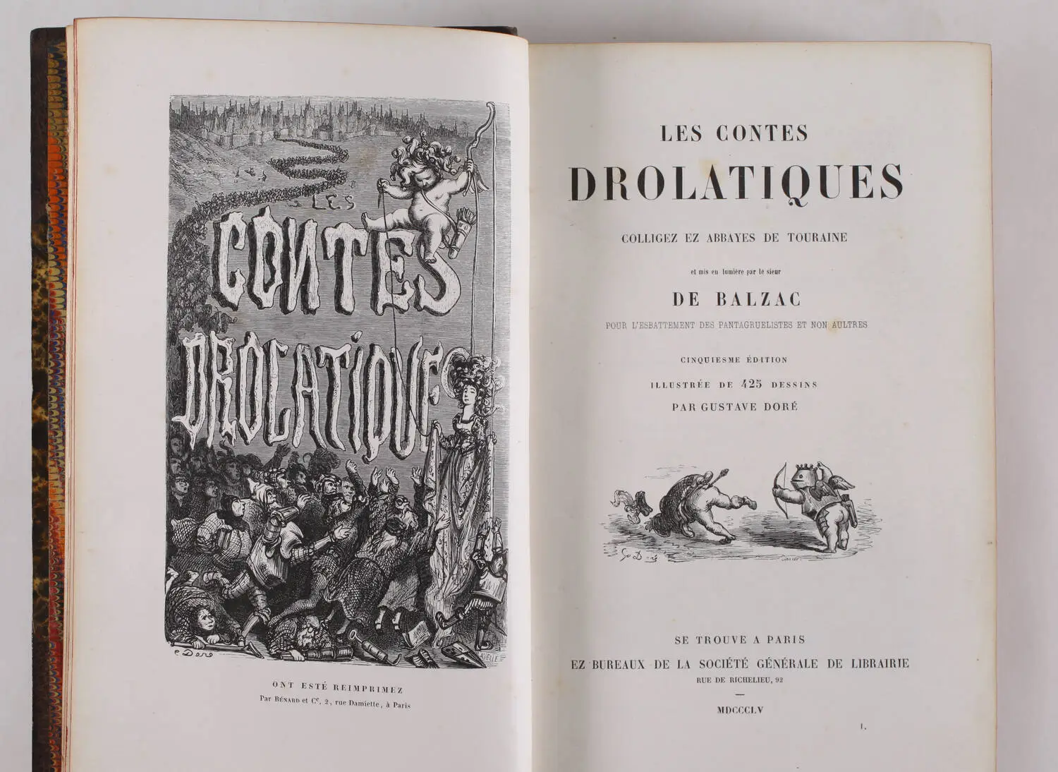 [Gustave Dor&eacute;] Balzac - Les Contes drolatiques - 1855 - Premier tirage - Photo 1, livre rare du XIXe si&egrave;cle