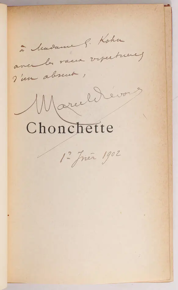 Marcel PREVOST - Chonchette - 1901 - Envoi - Photo 0, livre rare du XXe siècle