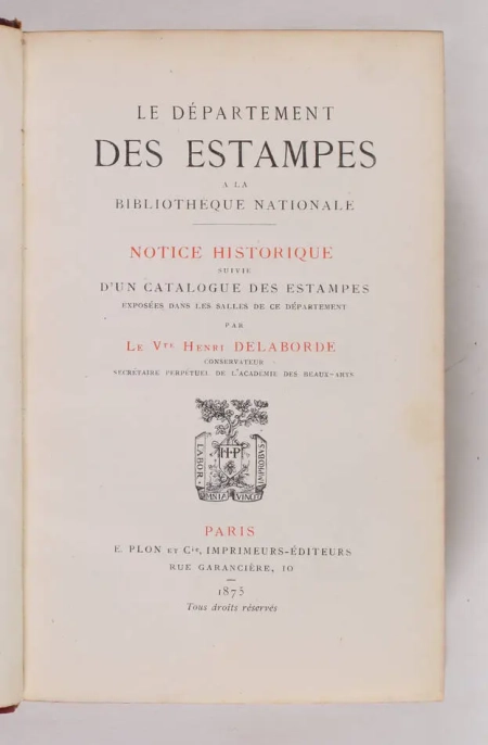 [Gravure] DELABORDE - Le d&eacute;pt. des estampes &agrave; la Biblioth&egrave;que nationale 1875 - Photo 1, livre rare du XIXe si&egrave;cle