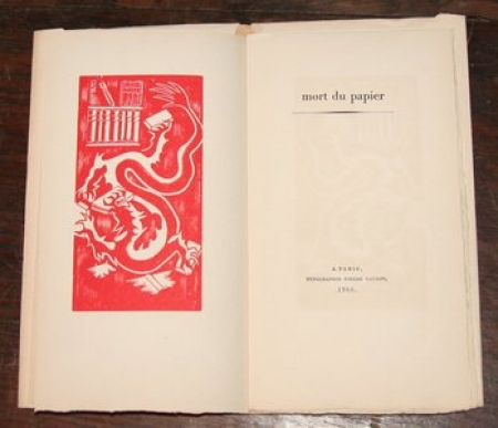 DELLUEGUE - Mort du papier - 1966 - Bois gravé par Pierre Gaudin - Photo 0, livre rare du XXe siècle