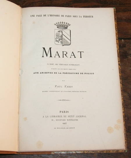 Paul Fassy - Marat. Sa mort, ses véritables funérailles - 1867 - Photo 0, livre rare du XIXe siècle